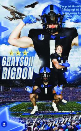 BENJAMIN JUNIOR Grayson Rigdon has committed to play for Air Force when he graduates next year. | COURTESY GRAPHIC