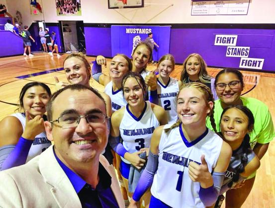 NINE ONTHE LINE Benjamin volleyball coach Cody Propps has led the Lady Stangs to their ninth year of postseason play, with a 6-0 record this season. | COURTESY PHOTO