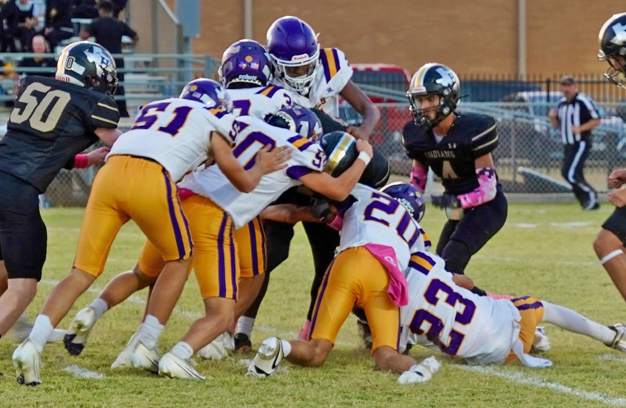MOGULS COME UP SHORT The Munday Moguls came up short against the Haskell Indians last Friday. The opening kickoff looked good for Munday as the Haskell ball carrier was stopped by the Mogul defense; however, Munday went on to lose to the Indians 44-20. | LACI BOWMAN PHOTO