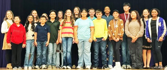 MUNDAY JH OAP AWARDS Congratulations go to Munday Junior High School One Act Play cast and crew, directors Mrs. Lowe and Mrs. Veazey, for placing 3rd overall at the district contest. Jayvon Brooks, Marcos Carmona and Avie Lunn were named to All-Star cast. Isa Andrade made Honorable Mention All-Star cast, and Jalittzy Armendariz was named to Outstanding Crew. | COURTESY PHOTO