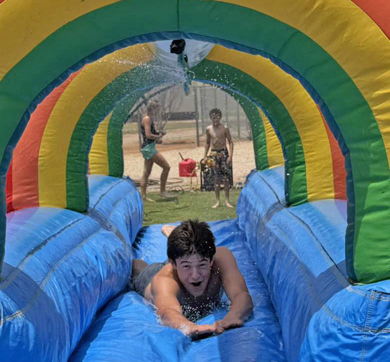 BENJAMIN ATTENDANCE PARTY When you have great attendance, you get rewarded with a party—at least at Benjamin! For 69 Benjamin students, an afternoon of fun on water slides was in store on Monday afternoon. The unseasonably hot temperatures came in handy. | COURTESY PHOTOS