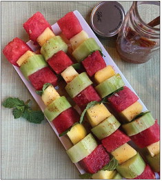 Summertime Fruit Skewers make cool snack
