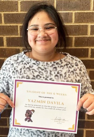 YAZMIN DAVILA, 6th GRADE