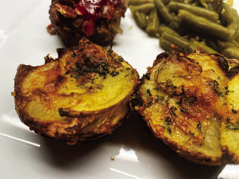 Golden potato stacks
