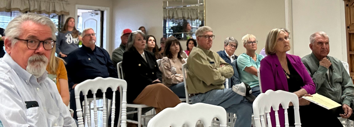 TACKLING THE TOUGH QUESTIONS Fourteen-year Texas House veteran James Frank (Dist. 69) discussed his background in the legislature with Knox County constituents gathered to discuss multiple topics. | TROY PARTON