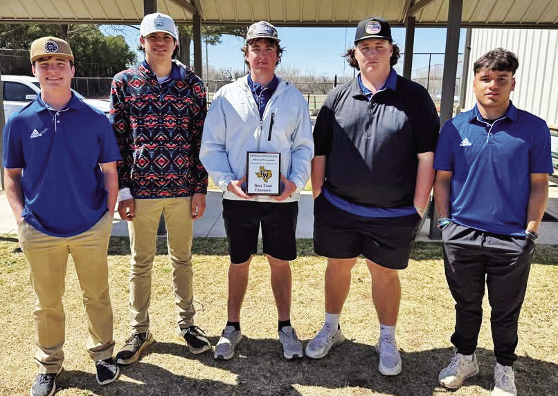 KNOX CITY GOLFTEAM GREYHOUNDS seniors Blake Abila, Jayden Delosrios, Cameron Hernandez, Jay Rick McGaughey and John Cross Utley. | KATE BROWN PHOTO