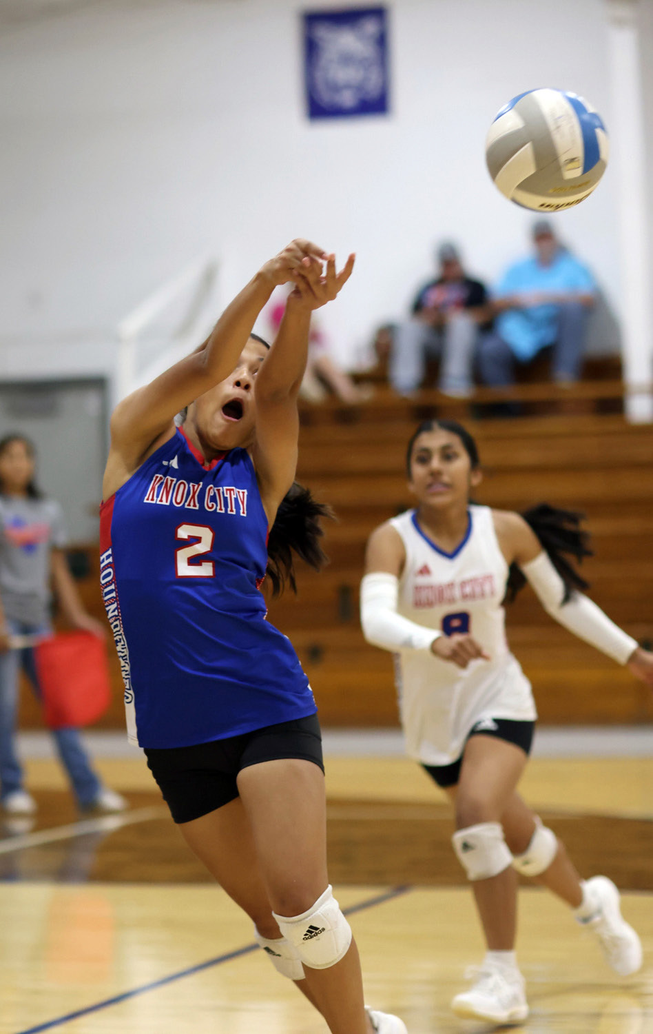 POWER HIT Jessy Espinal puts all she has into this hit at Rule on September 26th the Houndettes won in 3. | SHERI BATY PHOTO