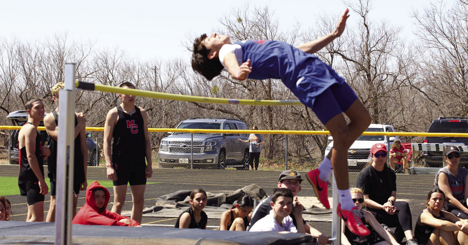 Joe Adam Morelos clears in bar in the High Jump. | SHERI BATY PHOTOS