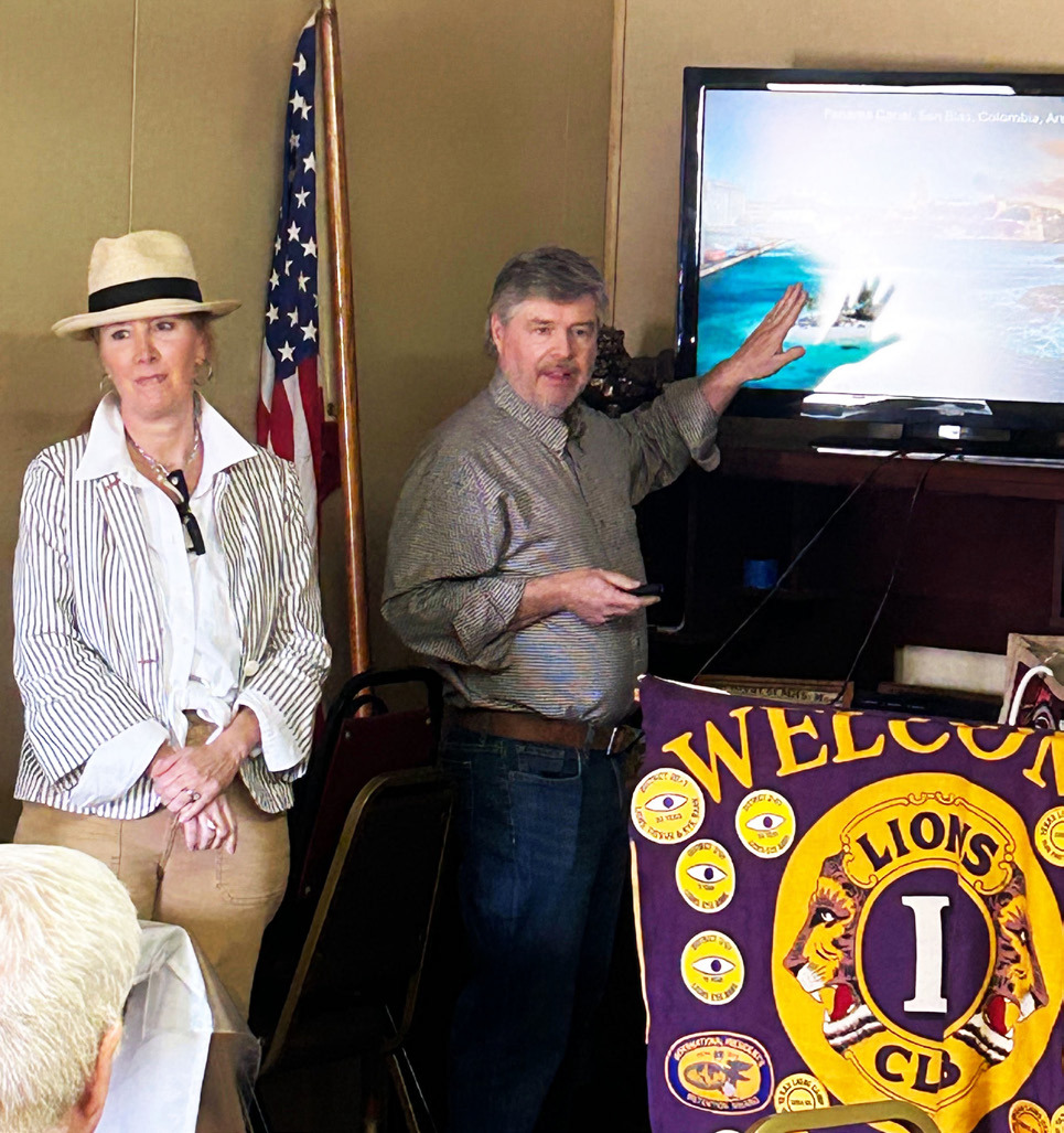 LIONS PROGRAM Kent Cowsert, son of Munday Lions member Jim Cowsert, complete a transit of the Panama Canal on Jan. 12, 2026 with his wife, Monica—and lived to tell the tale to the club Feb. 17. | COURTESY PHOTO