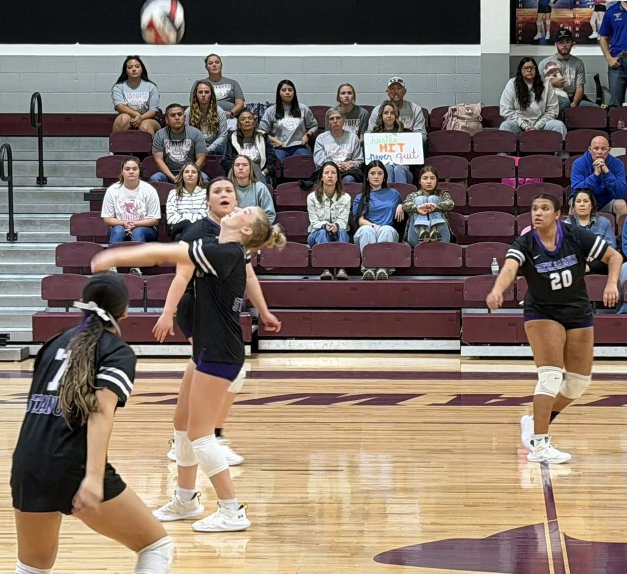 LADY STANGS END SEASON The Benjamin Lady Stangs fell in three sets to #7-ranked Veribest, a team they eliminated last year at area. The Lady Falcons defeated the Lady Stangs 25-19, 25-20, and 25-10. | COURTESY PHOTO