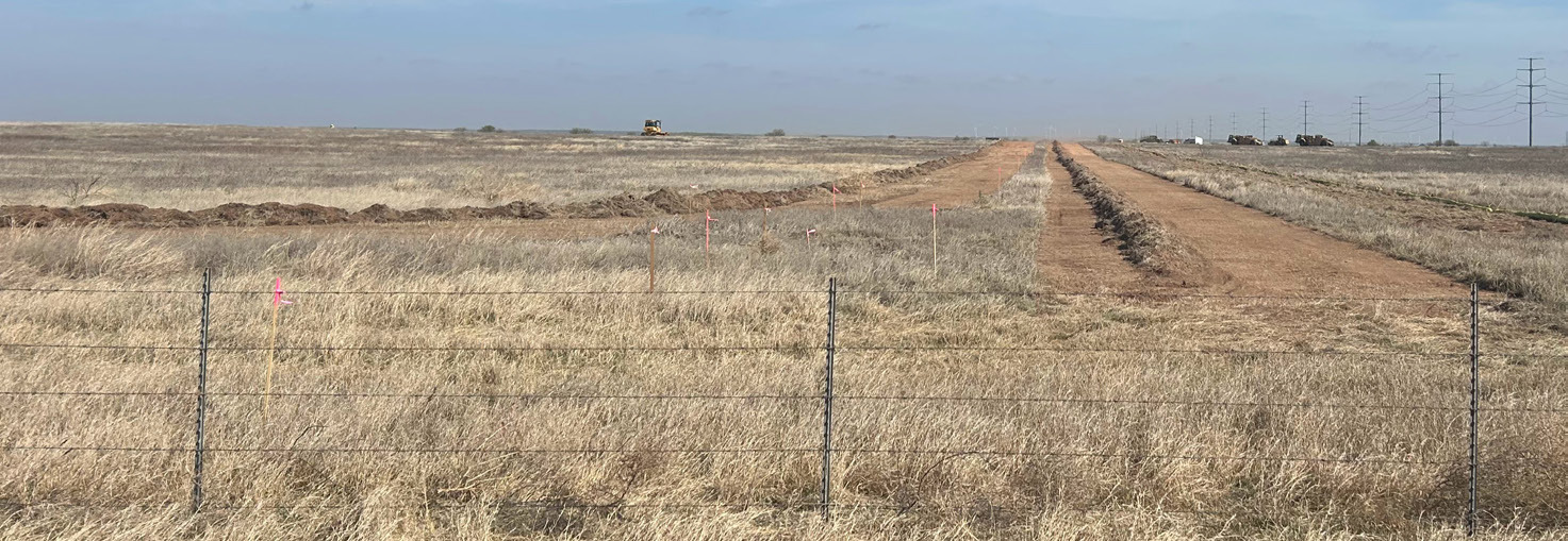 DIRT WORK FOR SOLAR ENERGY Earth movers are preparing the site of the ZSS Solar project, with the greatest area of activity to the west and northwest of the Tesla station just west of FM 276 between Rhineland and Munday, near Johnson Memorial Cemetery.