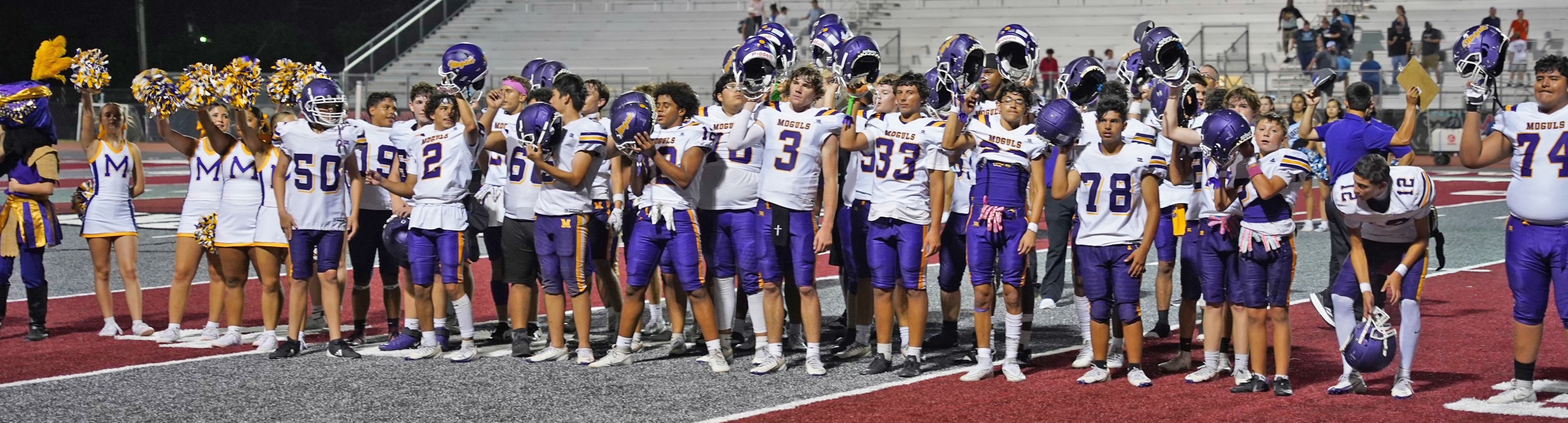 MUNDAY GETS THE W The Munday Moguls celebrate their first win of the season ,scoring 53-14 over TLCA. | LACI BOWMAN PHOTO