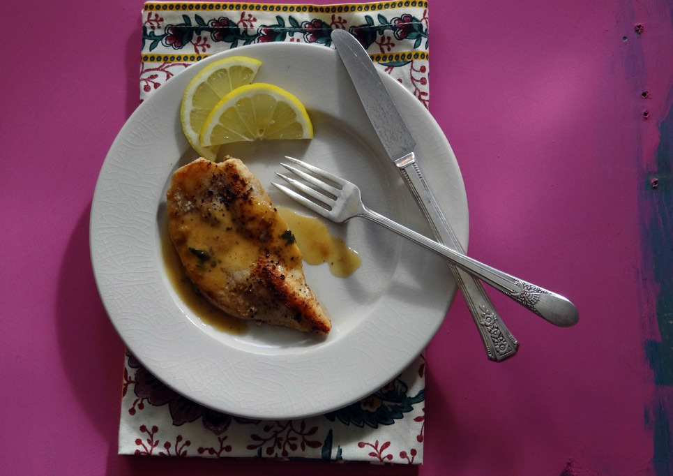 Lemony chicken cutlets