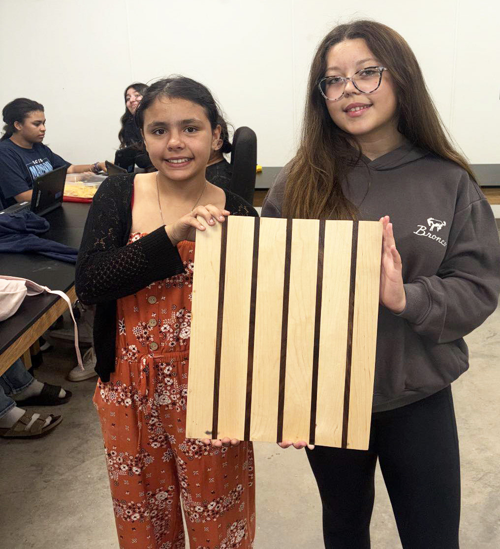 BENJAMIN WOODWORKING Benjamin ISD middle schoolers have been learning woodworking projects. Cutting boards are perfect for 7th graders because they teach measuring, tool use and finishing while producing something useful. Community members who would like to order a custom handmade cutting board shoutld contact Terry Utley at the school. | COURTESY PHOTO