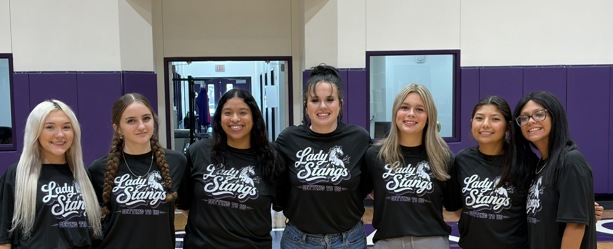 Benjamin HS Cheerleaders, from left: Racee Blaylock, Ma’Layn Williams, Ide Graciano, Madyx Williams, Lexi True, Camila Ocon, Avery Frazier