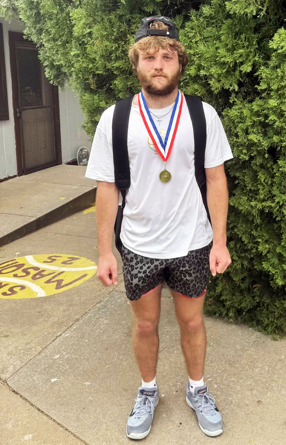 Benjamin’s Keegan Hayes won the boys singles district tennis championship last week. | COURTESY PHOTO