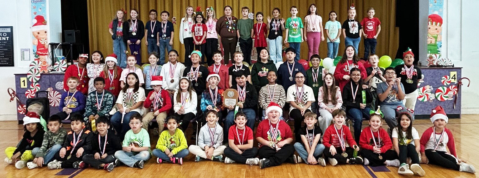 MUNDAY ELEMENTARYWINNERS Munday Elementary School hosted the District 16A UIL Academic Meet competition Dec. 10. Seven schools competed in the meet, which Munday won with 551 points. Knox City was the meet runner-up with 517 points. Placing third was Benjamin, followed by Harrold, Chillicothe, Northside and Crowell. | COURTESY PHOTO