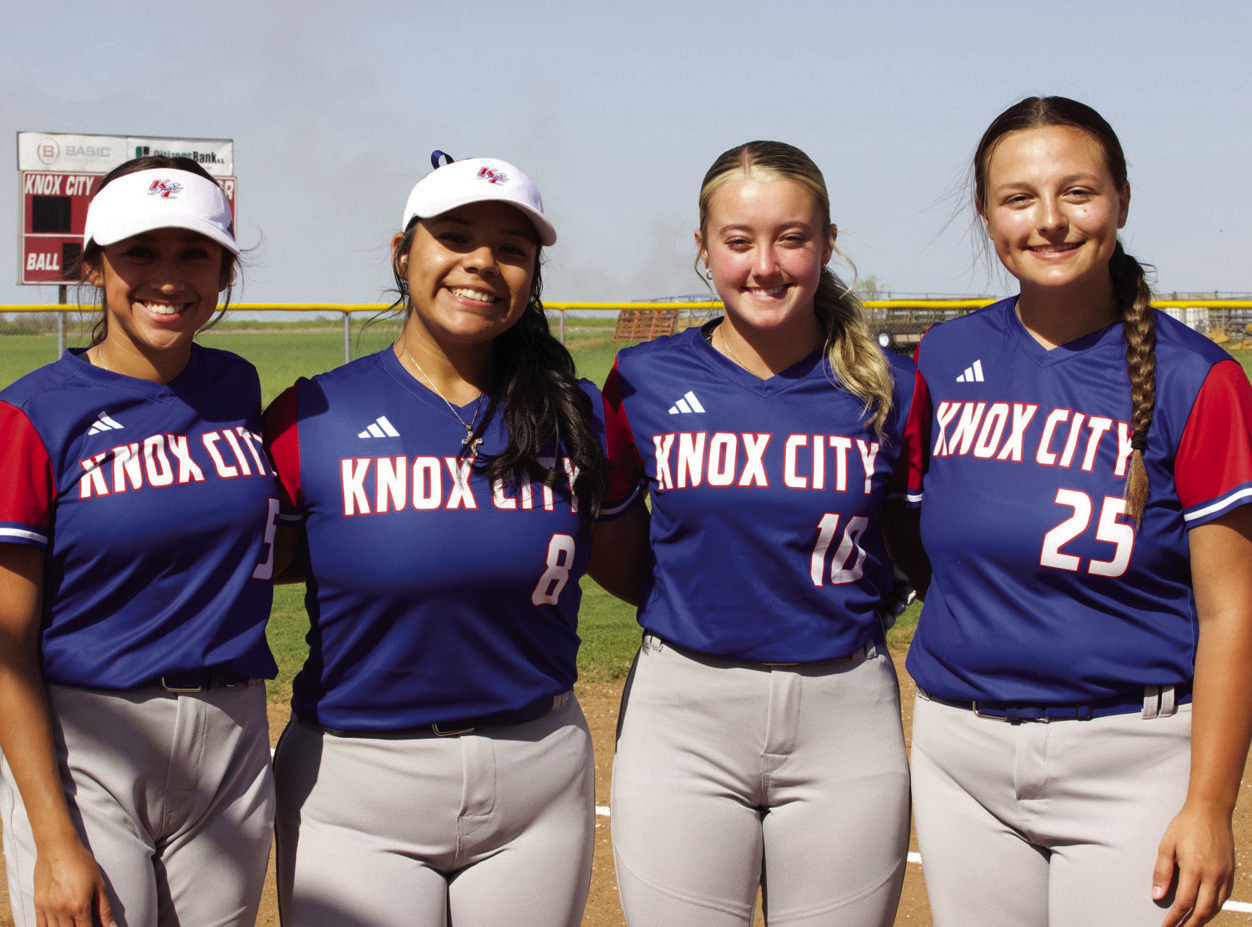 KCHS Senior Softball girls recognized L to R Krystabel Vasquez, Reynal Alvarez, Kinlee Eaton, Kylee Stanfield. | SHERI BATY PHOTO