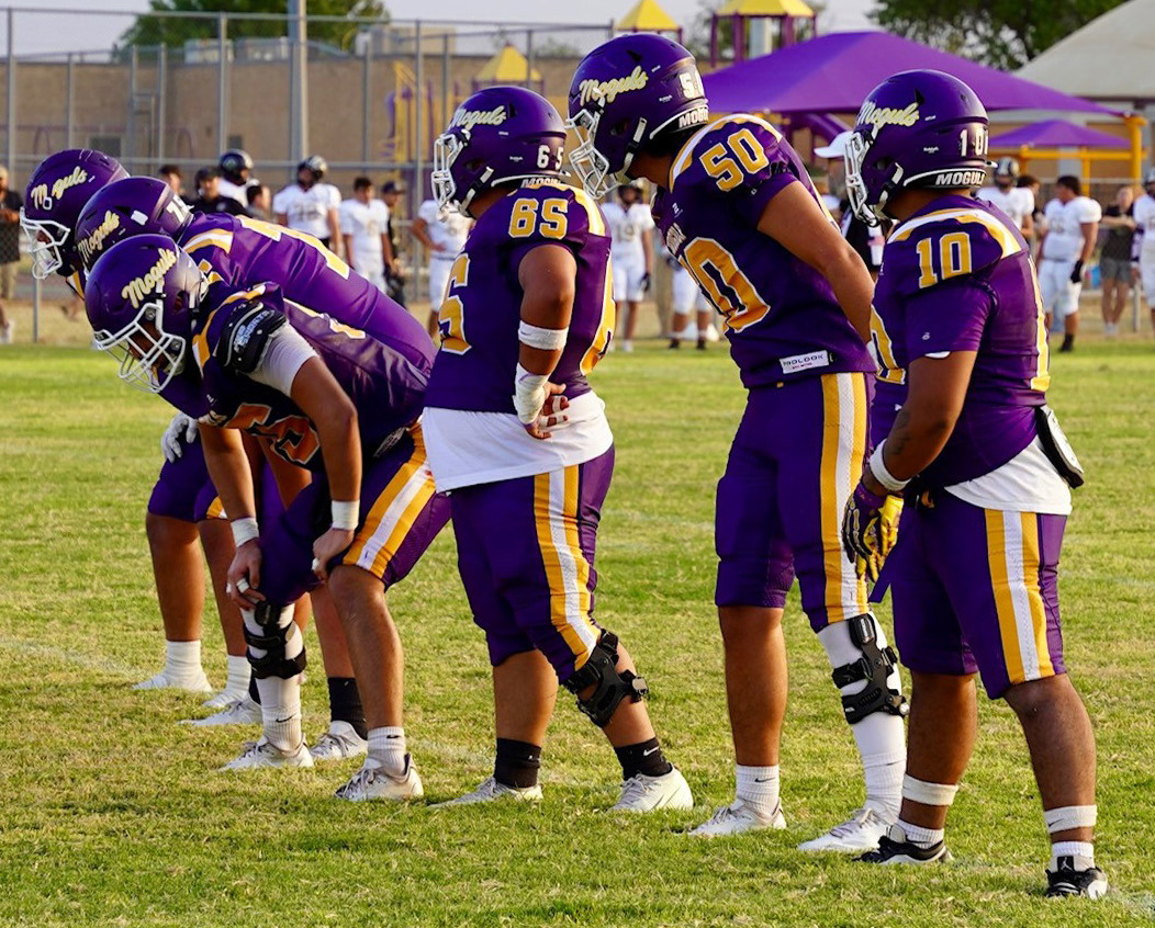 IT ALL STARTS UP FRONT The defensive line for the Munday Moguls controlled the Quanah offense, giving up only 3 touchdowns. In a Munday 46-21 victory Friday September 4th at home.