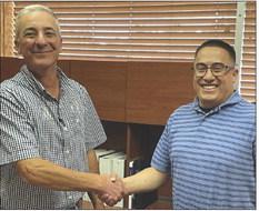 Dusty Bradley, left, welcomed by Brian Barboza, right. | PHOTO BY DON THOMPSON NEWS COURIER