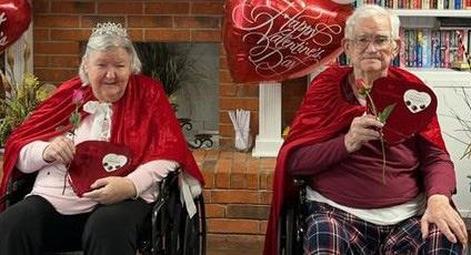 2024 VALENTINE KING AND QUEEN Carl Kisinger and Jan Carver were crowned at the Munday Nursing Center Valentine’s Day Party. | COURTESY PHOTO