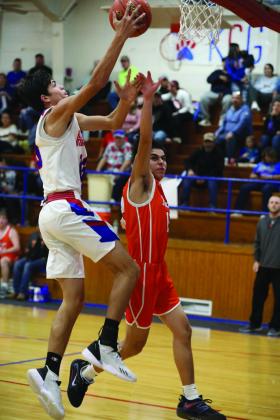 Blake Sanchez goes in for the lay up Sheri Baty/The Knox County News-Courier