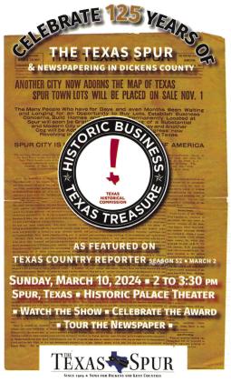 Texas Spur newspaper to be named a ‘Texas Treasure’ March 10