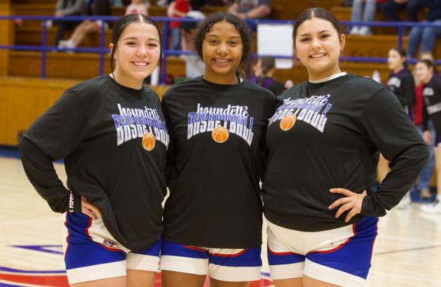 SENIORS RECOGNIZED On Tuesday evening, February 10, the KCHSbasketballseniorswererecognizedinfrontofthehometown crowd from (l) Kamryn Pepper, Naveah Martinez, Aubrey Lerma. | SHERI BATY PHOTO