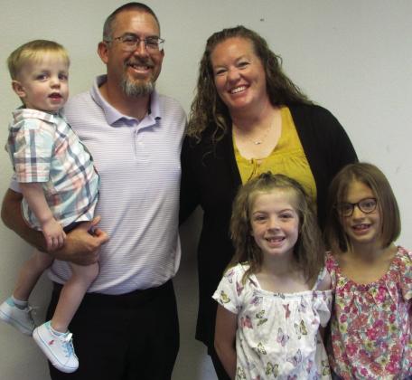 New Athletic Director and Head Football Coach, Brandon Langston and family. Don Thompson/The Knox County News-Courier