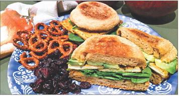 ENGLISH MUFFINS are the simple foundation for this tasty twist on a turkey sandwich. | ANGELINA LaRUE PHOTO