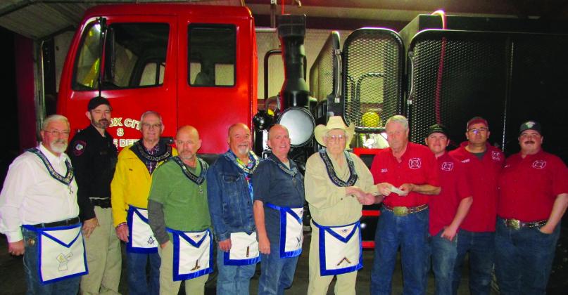 Knox City VFD receives donation. Don Thompson/The Knox County News-Courier