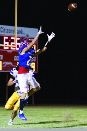 INTERCEPTION Jerry Grayson intercepts the ball in the endzone. | SHERI BATY PHOTO