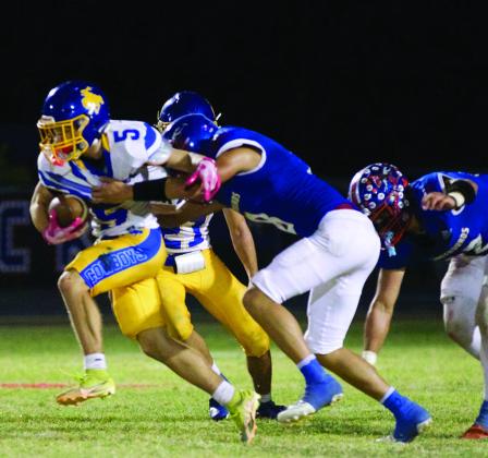 TACKLE FROM BEHIND Seth Logsdon makes the tackle. | SHERI BATY PHOTO