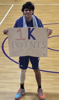 CAREERMILESTONE Congratulations to Knox City Senior Blake Abila for reaching 1000 career points. | COURTESY PHOTO