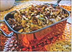 CHEESEBALLDIP This creamy, savory cheese spread with toasted pecans, scallions, and olives is perfect for pairing with crackers, veggies, or a fresh bread bowl. | ANGELINA LARUE PHOTO
