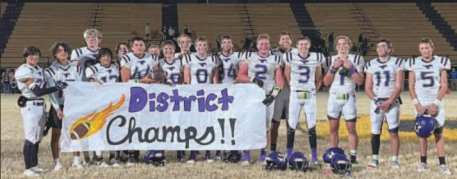 PLAYOFF-BOUND The Benjamin Mustangs won their district last week with a 56-8 victory over Crowell. As the defending state champs they enter the postseason with the momentum of a district championship and an undefeated regular season.