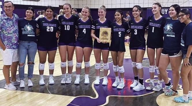 CHAMPIONS LADY STANGS Hard playing and coaching landed the Benjamin Lady Stangs on top at the Marlboro Man Volleyball Tournament. | COURTESY PHOTO