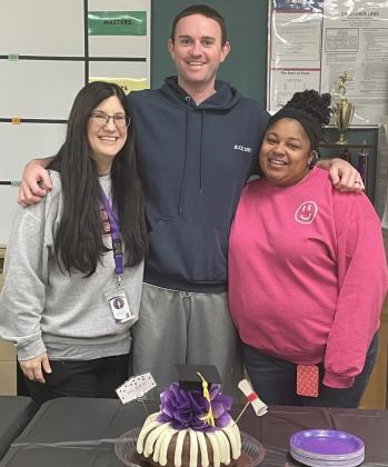 AWARDEDDEGREES Three teachers from Munday,Tiffany Evans, Brad Johnson and Kamica Hernandez were awarded degrees last week. | COURTESY PHOTO