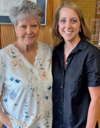 OUTGOING WELCOMES INCOMING Knox City outgoing Municipal judge Monica Meador (at right in left image) welcomed newly appointed judge Laura Hampel. | COURTESY PHOTO