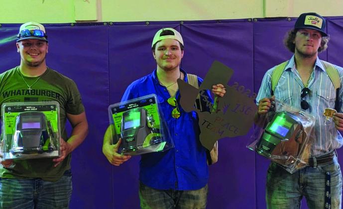 1st Place Team- Haskell CISD (l-r) Colton Willett, Luke Anderle, Austen Sanford. Courtesy Photo