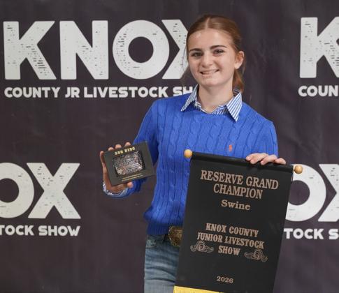 SWINE, RAYLEE WALKER, RESERVE GRAND CHAMPION,SWINE Thanks to all our advertisers for supporting the Knox County Stock Show Winners Circle • January 10, 2026