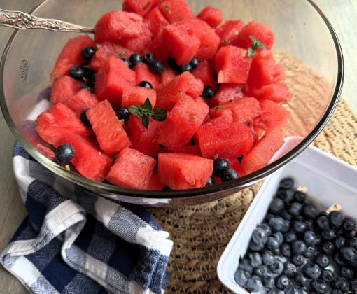 Watermelon salad provides