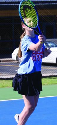 Grayson Utley playing in the doubles match. | SHERI BATY PHOTO