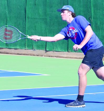 JohnCrossUtleyplayingdoubles at district tennis in Stamford. | SHERI BATY PHOTO