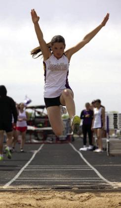 SILVER MEDAL Kennedy Bosworth takes the silver medal in the long jump. | SHERI BATY PHOTO