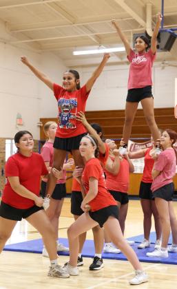 JUNIOR HIGH CHEER KCJH Cheer is going to new heights.