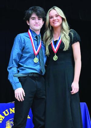 TOPPERFORMERS Munday’sLukeLathamandBenjamin’sKamryn Jones were namedTop Performers at the District 16-A UIL One-Act Contest. | SUE JANE SULLIVAN