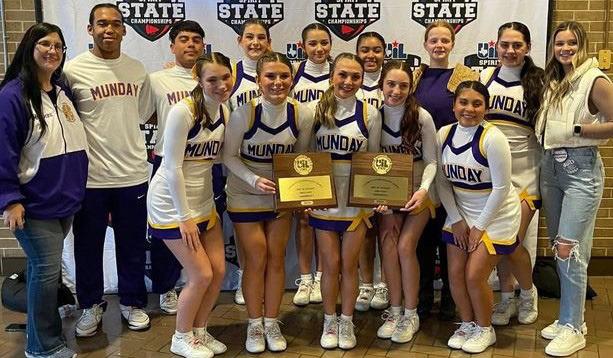 Munday High School cheer squad finished 5th overall and won Best Band Chant and Best Fight Song. | COURTESY PHOTO