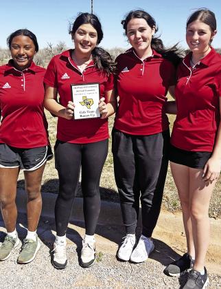 KNOX CITY GOLF TEAM HOUNDETTES Juniors Savannah Friddle, Naveah Martinez, Freshman Lexi Abila, Sophomore Grayson Utley. | KATE BROWN PHOTO