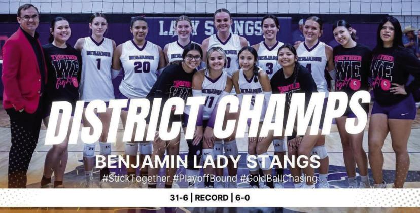 BENJAMIN LADY STANGS CLAIM DISTRICT CHAMPIONSHIP